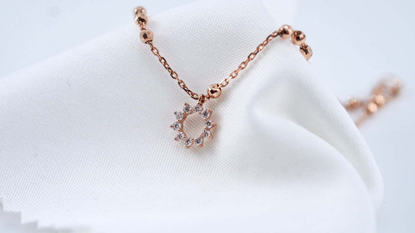 Celestial Sun Diamond Bracelet With Beads