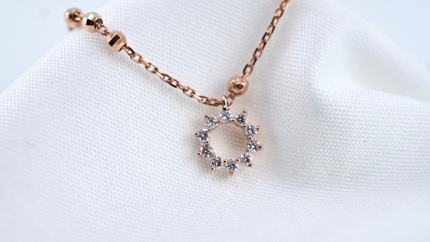 Celestial Sun Diamond Bracelet With Beads
